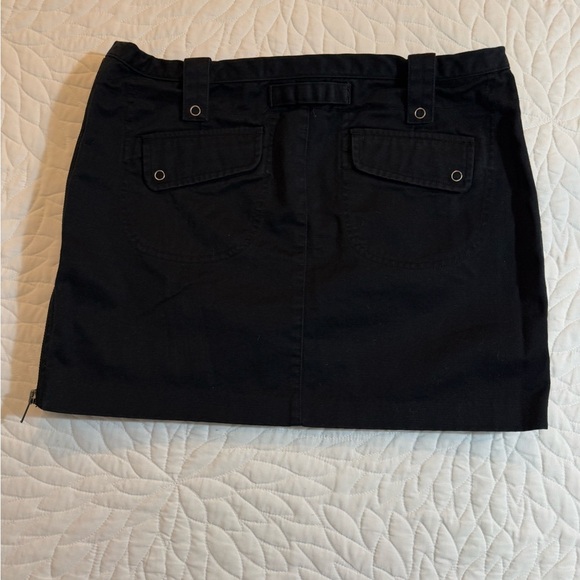 AIX Armani Exchange Black Mini Skirt Button Pocket Detail Back Zipper Sz 8 - Picture 4 of 10